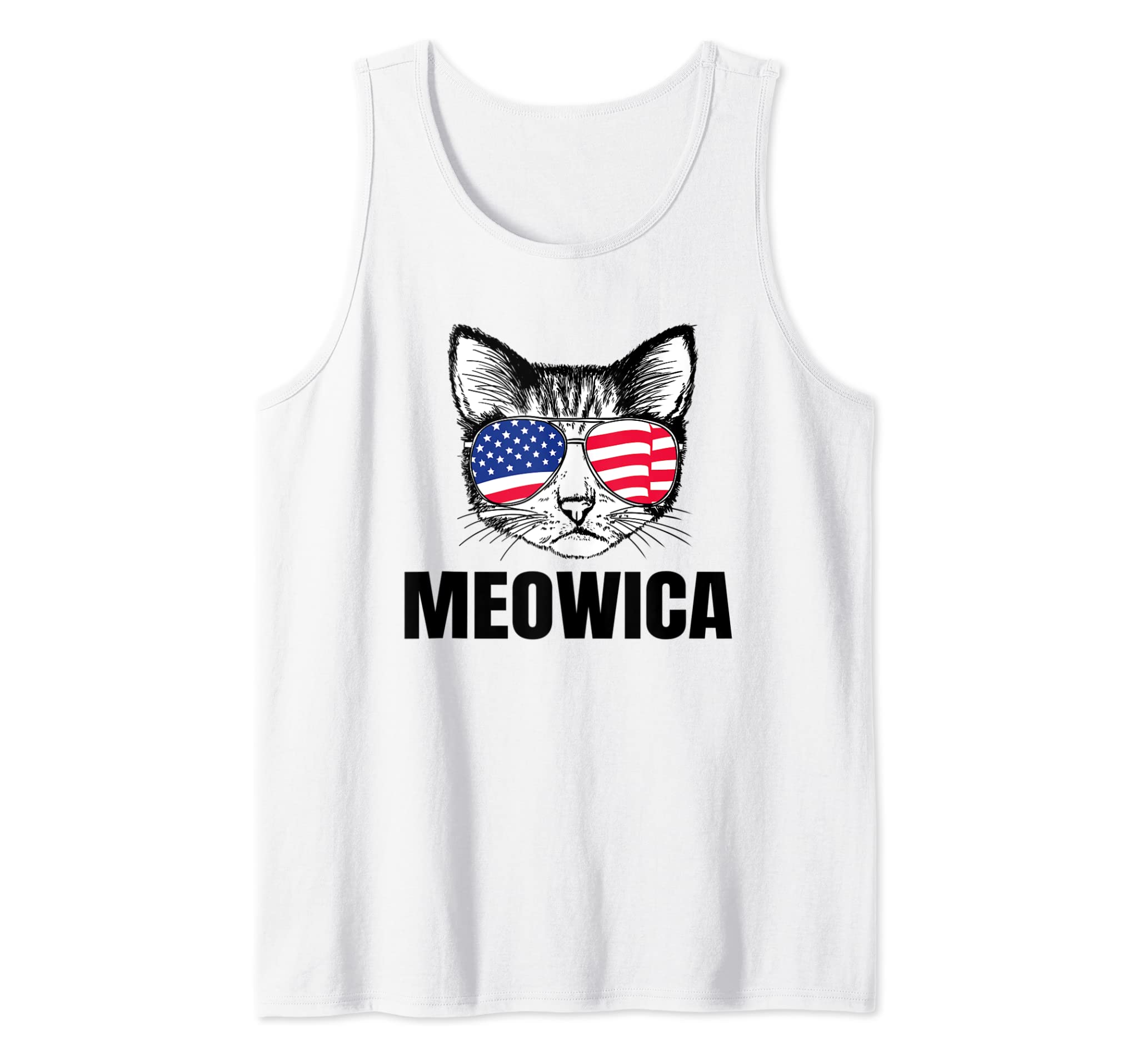 Meowica Patriotic Cat 4th of July tee Meowica American Flag Tank Top