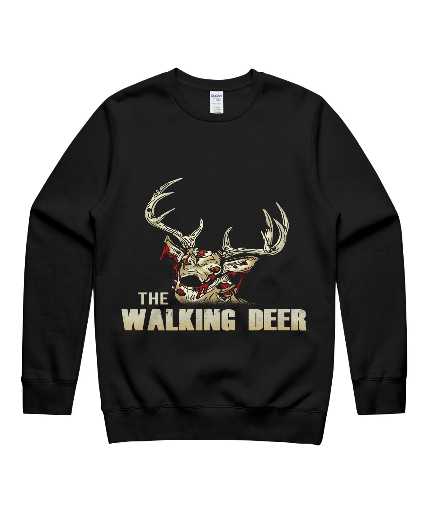 The Walking Deer Santa Reindeer Christmas Halloween Unisex Crewneck Sweatshirt