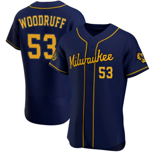 Brandon Woodruff #53 Milwaukee Brewers Navy All Over Print Baseball Jersey For Fans