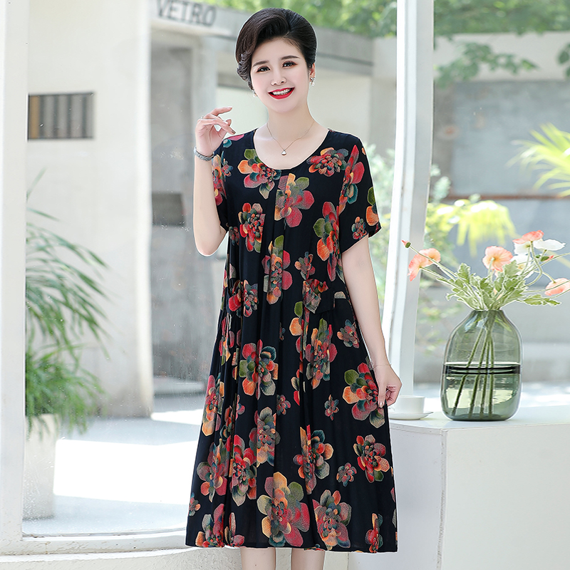 2021 New Loose Summer Dress High Quality Vintage Dress Casual Women Midi Dress Summer Clothes For Women alx