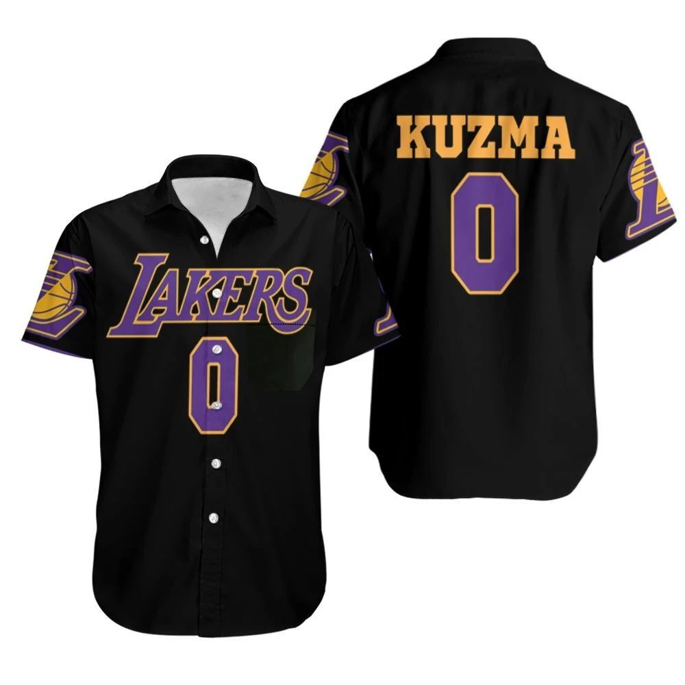 0 Kyle Kuzma Lakers Jersey Inspired Style Hawaiian Shirt Combo Beach