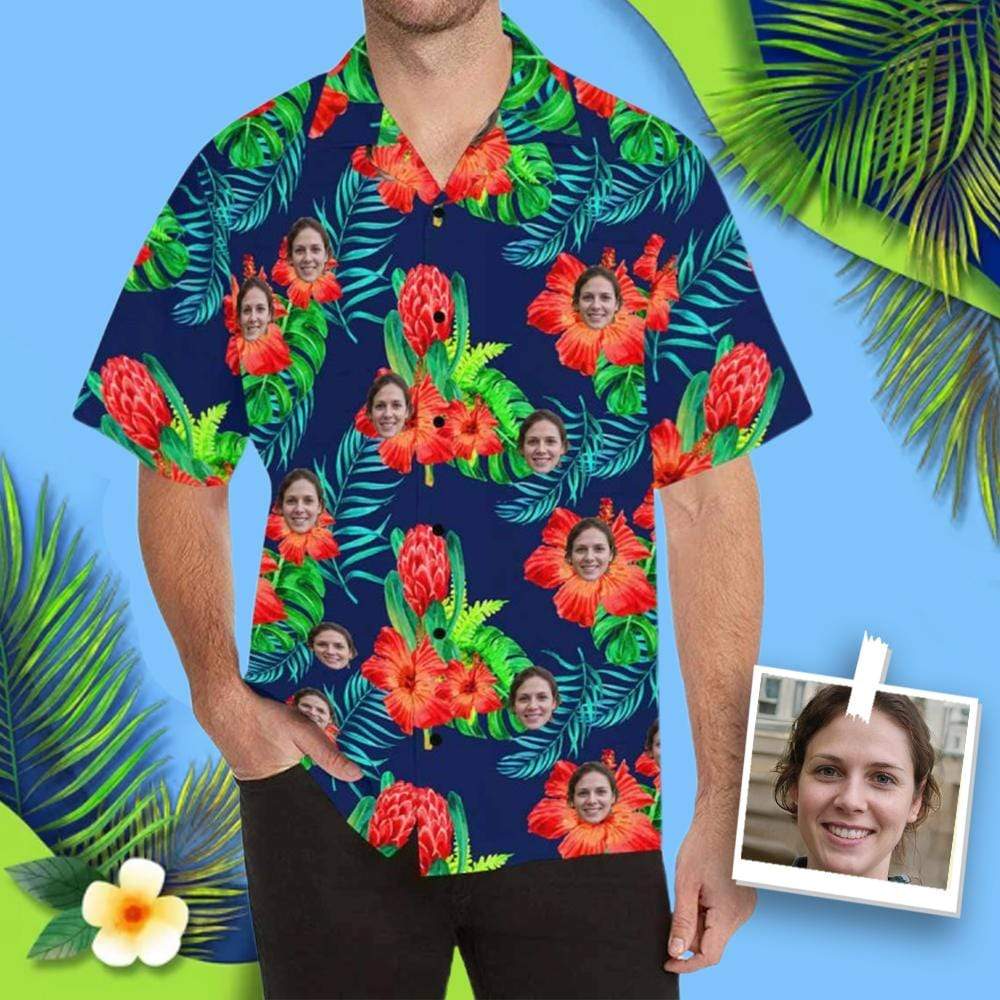 Custom Face Flower Buds All Over Print Hawaii Shirt Ha97226