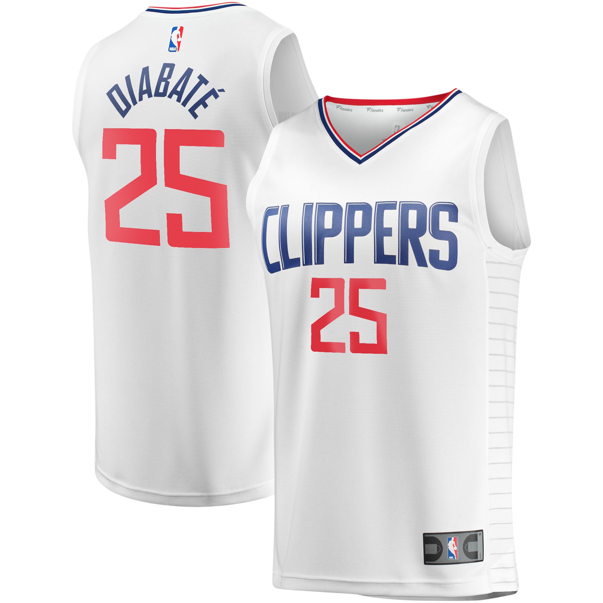 Moussa Diabaté LA Clippers Branded Youth Fast Break Player Jersey – Association Edition – White