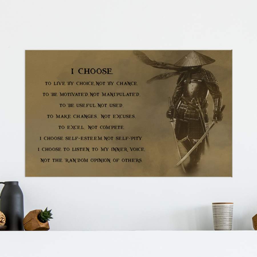 Samurai I Choose Vintage Unique  Poster  Gift  For Samurai Lovers