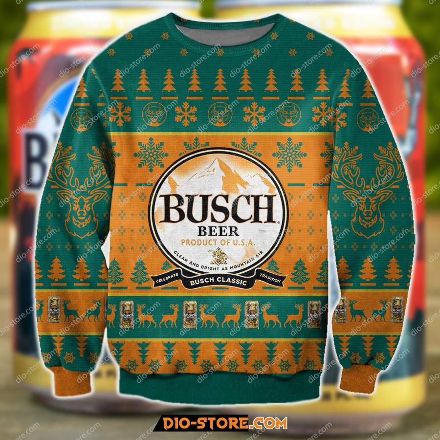 3D ALL OVER PRINT BUSCH BUCK HUNTER UGLY CHRISTMAS SWEATER