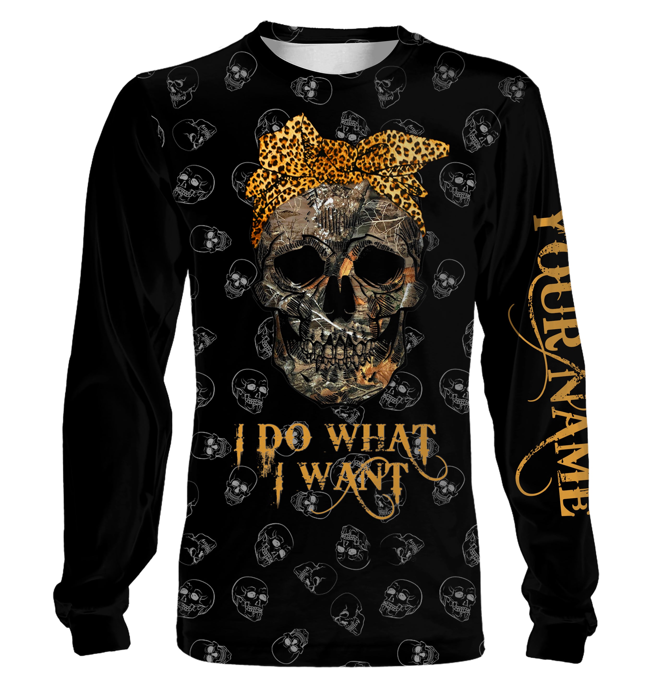 Skull camo I do what I want Men Women 3D full printing custom name shirts   Chipteeamz – FSD1630