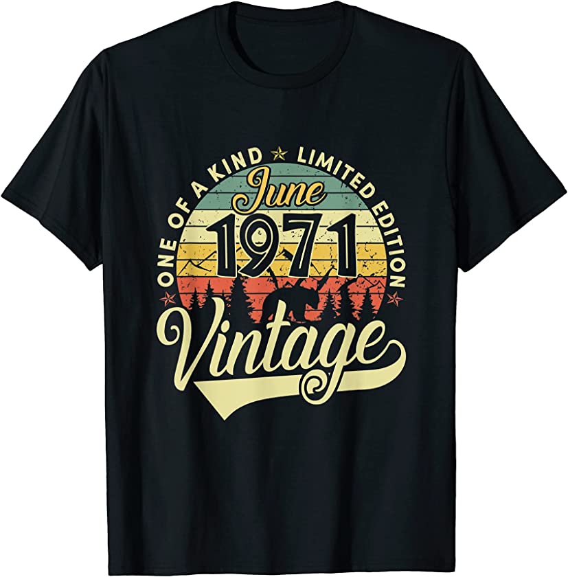 50 Year Old Vintage June 1971 Limited Edition 60th Birthday T-Shirt