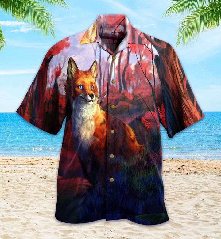 Fox Forest Orange Hawaii Shirt Ha101968