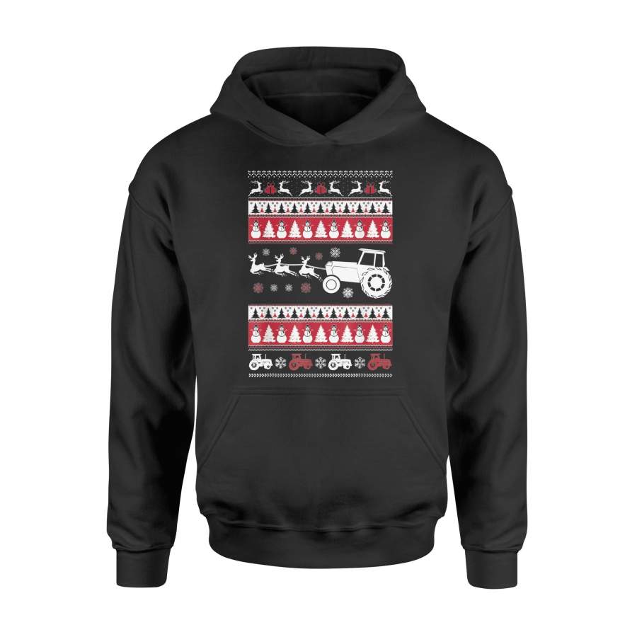 Farming : Farmer Tractor Ugly Christmas Sweater Xmas T-Shirt – Standard Hoodie