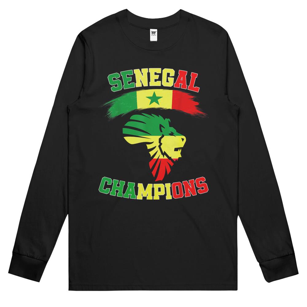 Senegal Champions 2022, Senegalese Soccer Team Flag Senegal Long Sleeve T Shirts