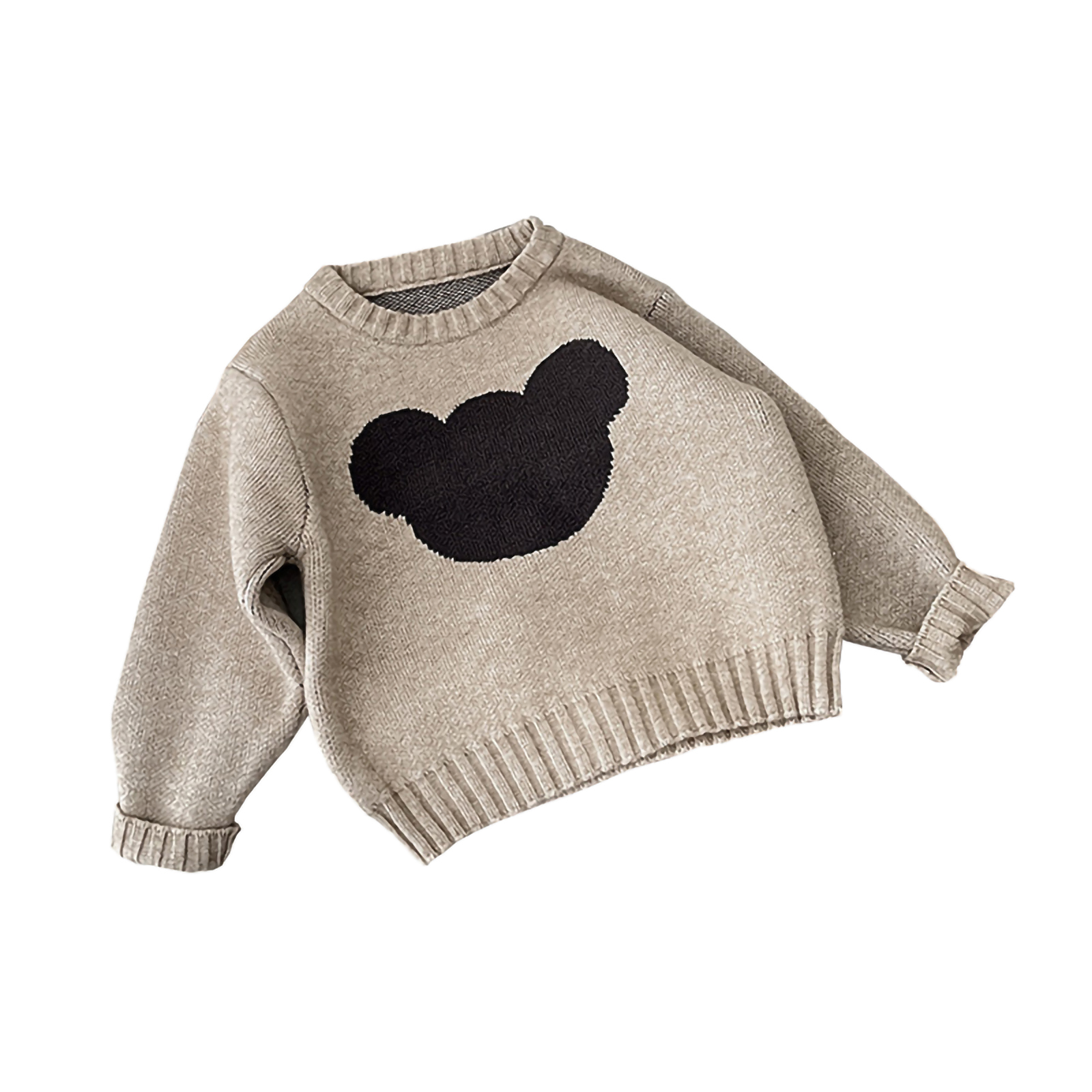 Toddler Baby Boy Girl Bear Printing Knitted Sweater Cute Kids Fall Winter Warm Cartoon Pullover Sweaters Tops 0-3T alx