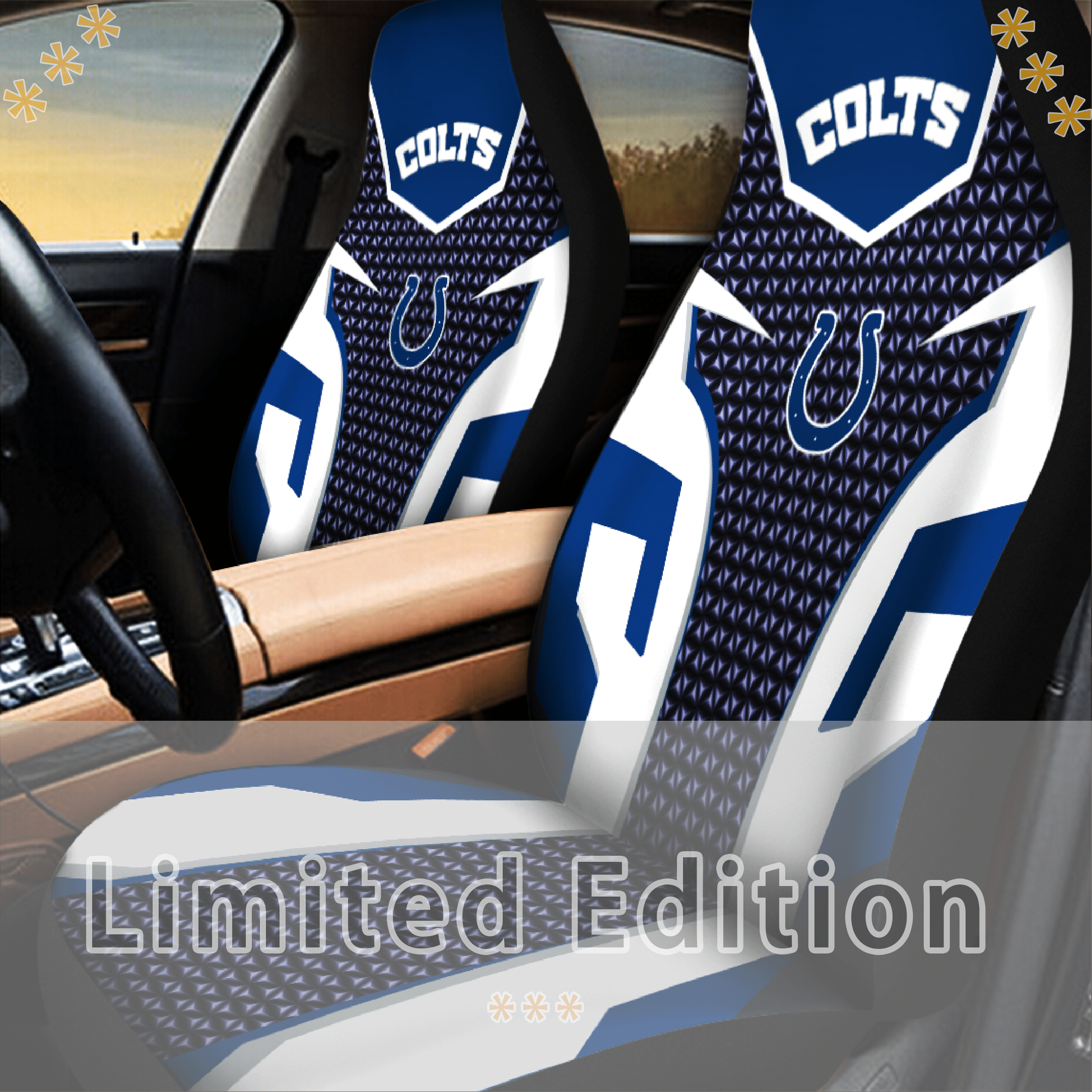 I-Colts Car Seat Covers (Set Of 2) -Cp0602