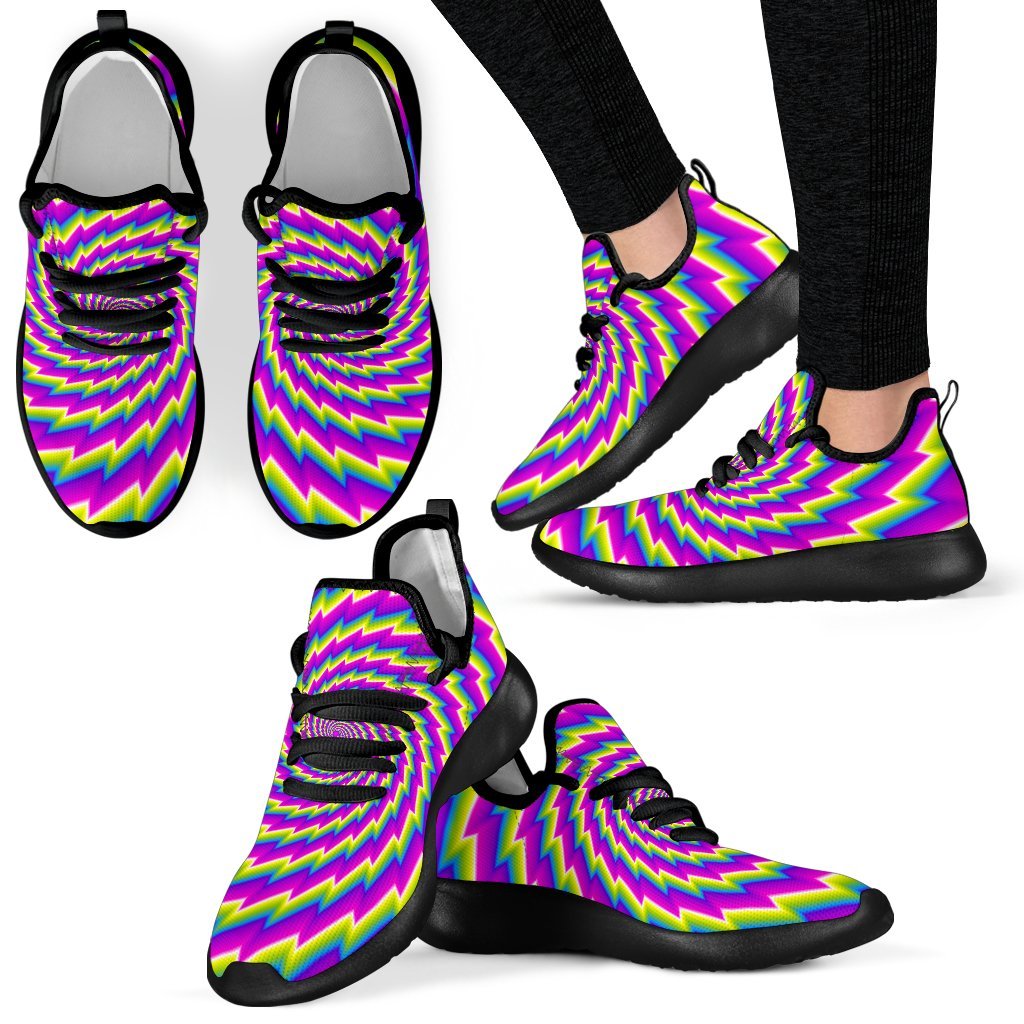 Abstract Twisted Moving Optical Illusion Mesh Knit Shoes