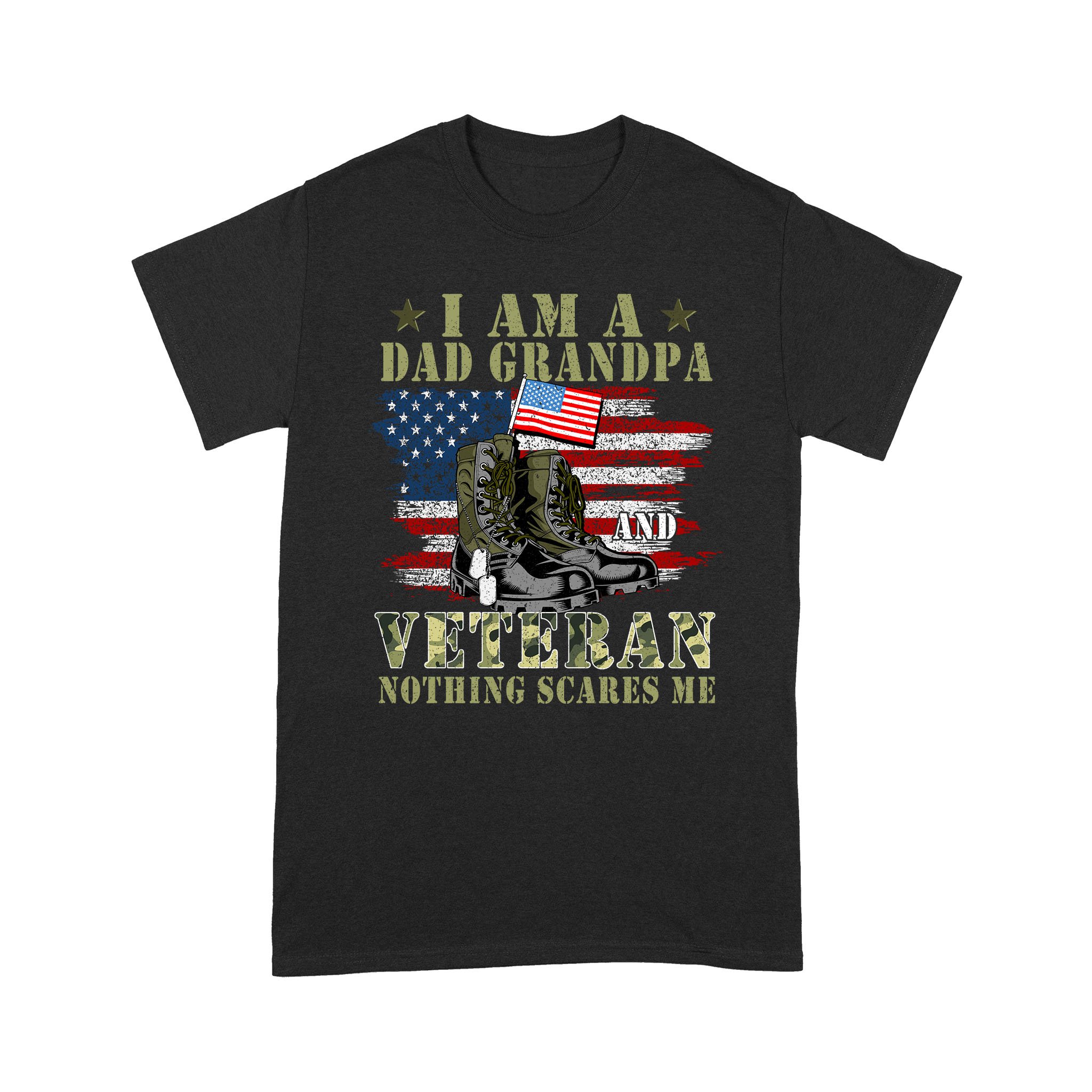 I Am A Dad Grandpa And Veteran Nothing Scares Me – Standard T-Shirt