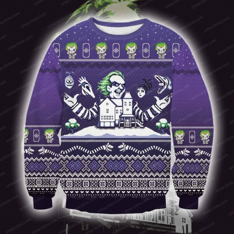 Beetlejuice 0511V3 3D Print Ugly Christmas Sweatshirt