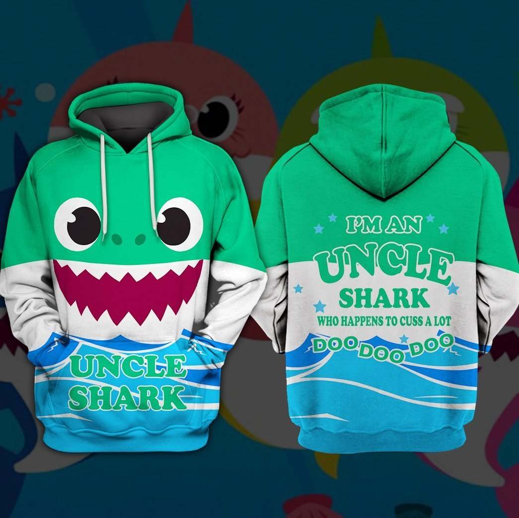 Uncle Shark 3D All Over Printed Shirt, Sweatshirt, Hoodie, Bomber Jacket Size S – 5Xl