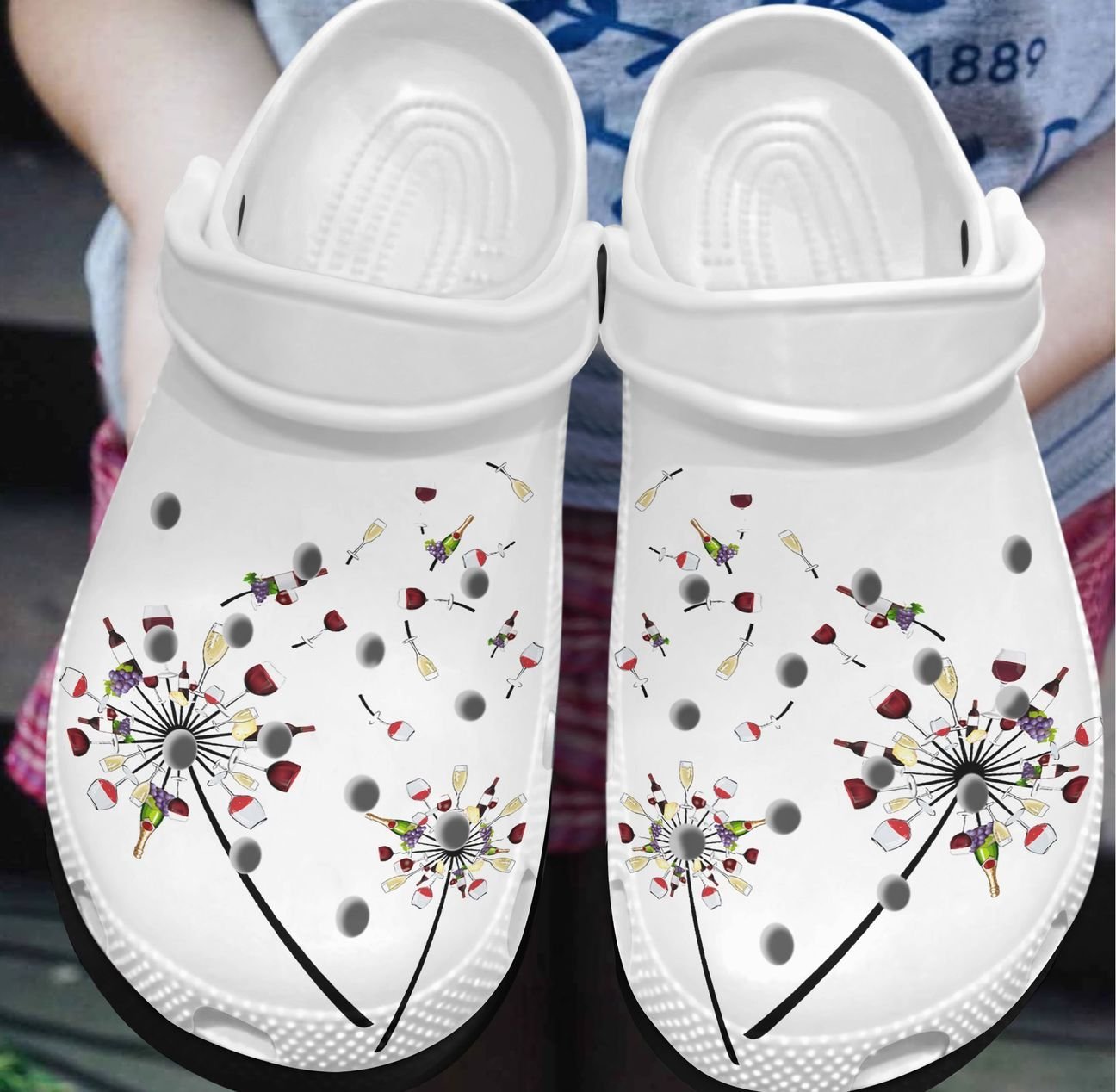 Wine Personalized Clog, Custom Name, Text, Color, Number Fashion Style For Women, Men, Kid, Print 3D Dandelion