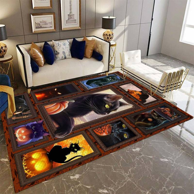 Black Cat Halloween D2608 Rectangle Rug