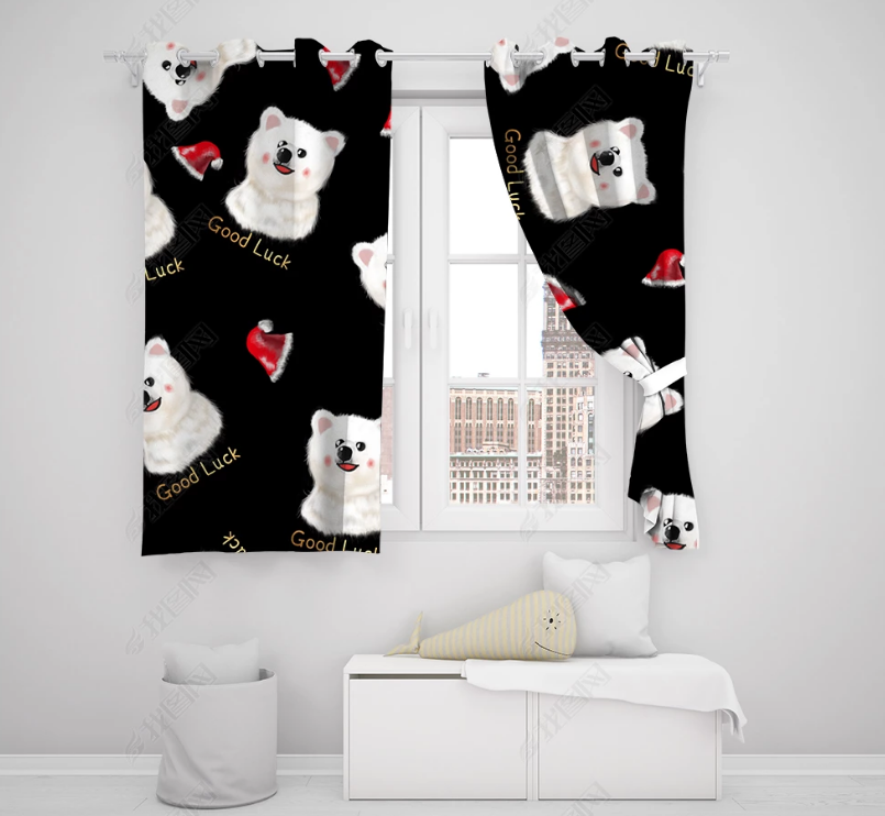 3D Hand Drawn Animal Bear Curtains And Drapes Lqh 236