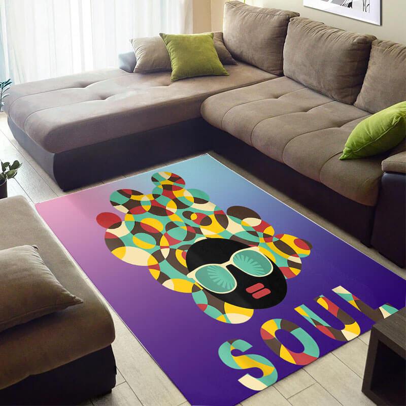 Trendy African Area Rug Fancy African American Art African Lady Colorful Soul African Themed Carpet African Style Decor WBG4209