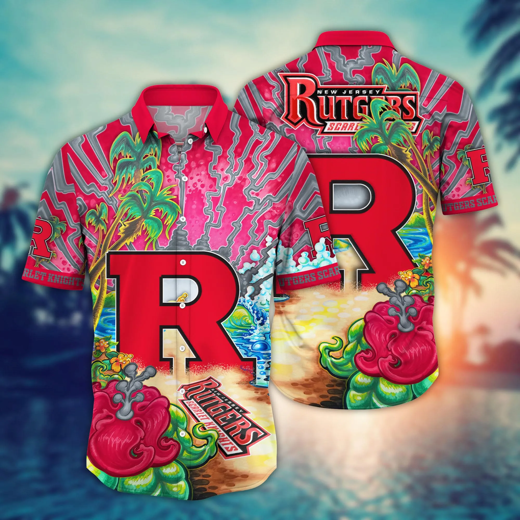 Rutgers Scarlet Knights NCCA Hawaiian Shirt High Temperaturestime Aloha Shirt