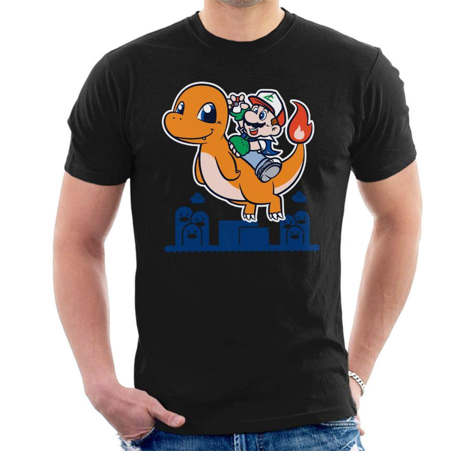 Super Mario Pokemon Yoshimander Mashup Men’s T-Shirt