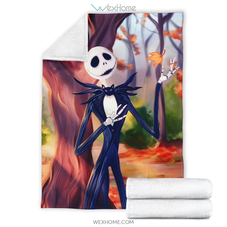 Jack Skellington Singing Autumn Premium Blanket