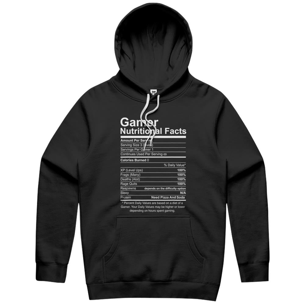 Nutritional Facts Shirt, Gamer Nutrition Facts Shirt, Gamer Nutritional Facts Cool Gamer Video Game Funny Hoodie