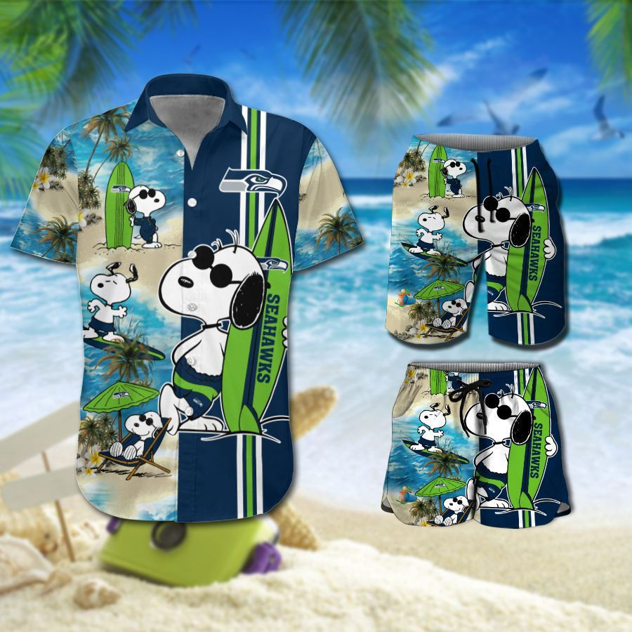 Seattle Seahawks Snoopy All Over Print Hawaii Shirt Shorts Ha16779