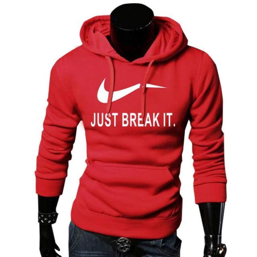 2017 Autumn New Arrival High JUST BREAK IT Printed Sportswear Men Sweatshirt Hip-Hop Male Hooded Hoodies Pullover Hoody clothing
