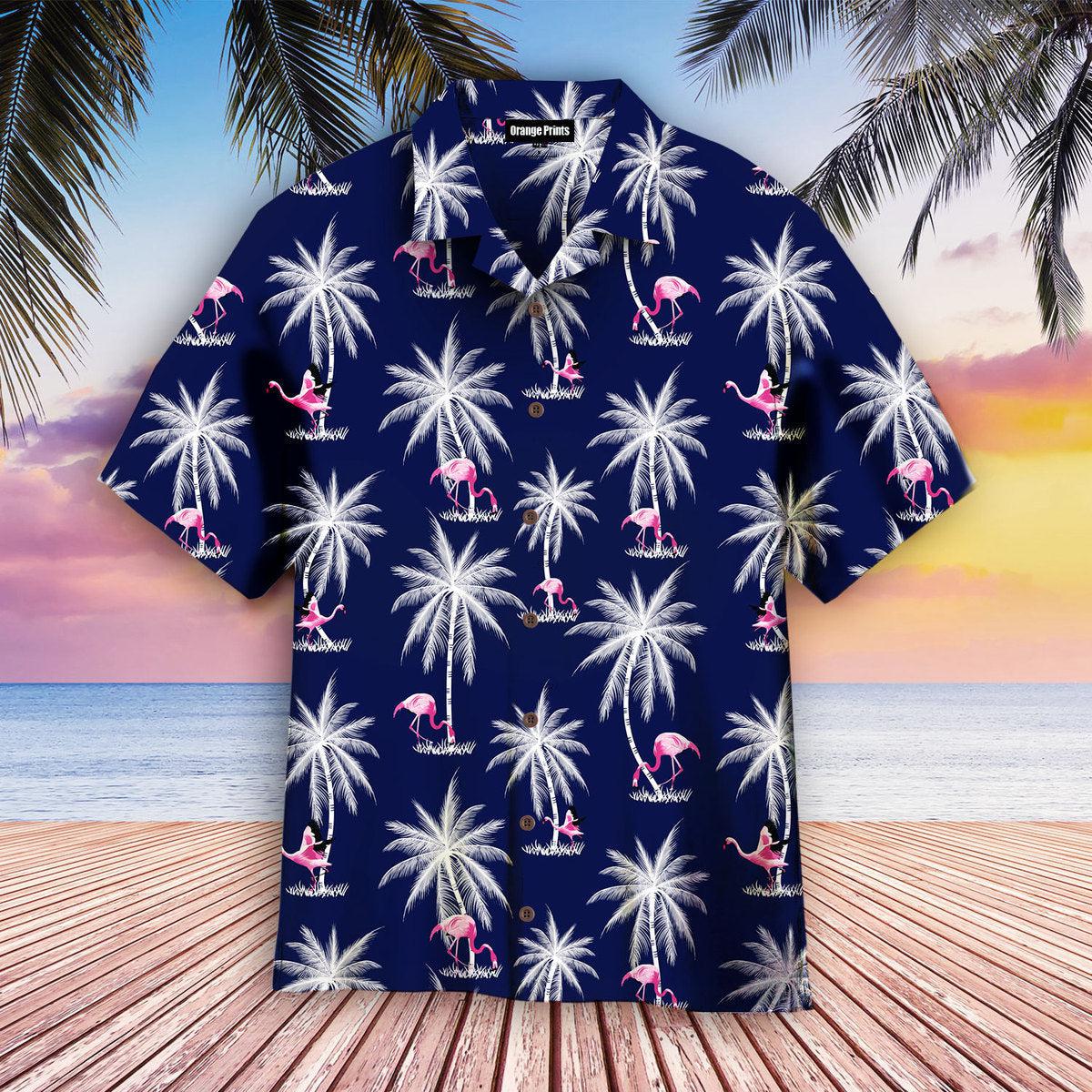 Tropical Flamingo And Palm Tree Hawaii Shirt For Men Women Ha56264