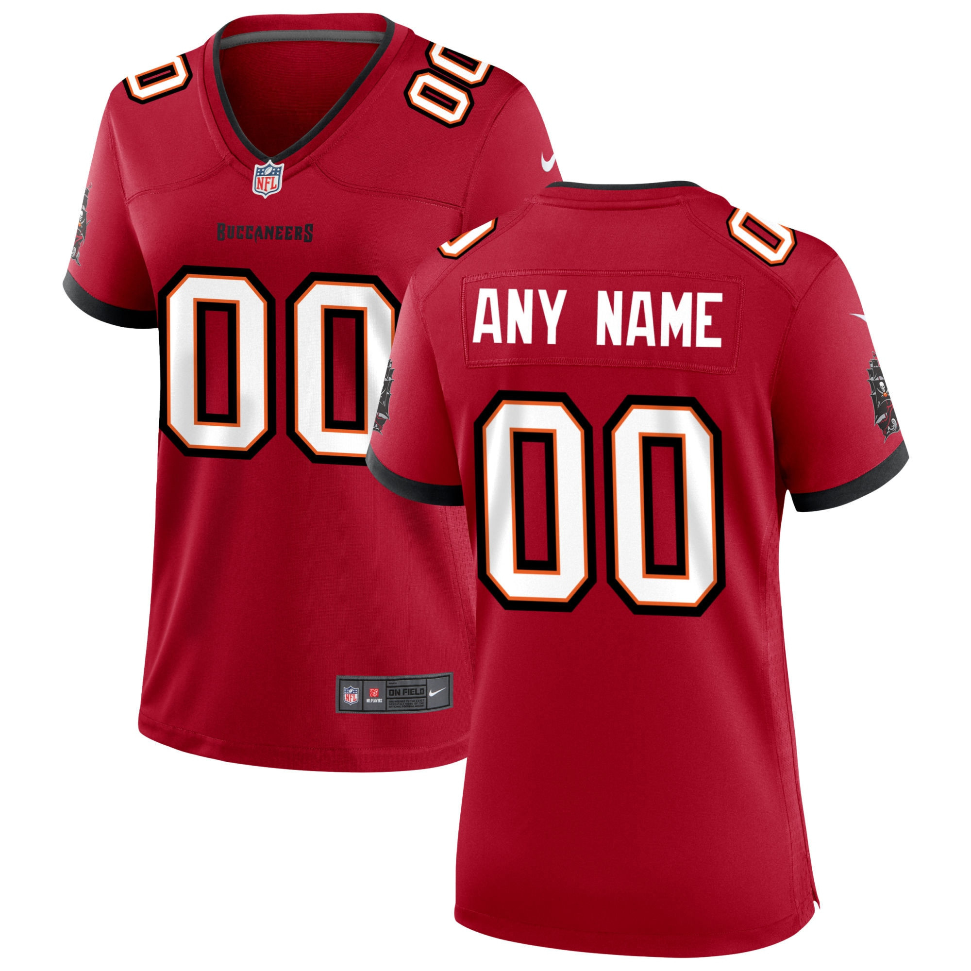 Tampa Bay Buccaneers Womens Custom Game Jersey Red Custom Jerseys NFL