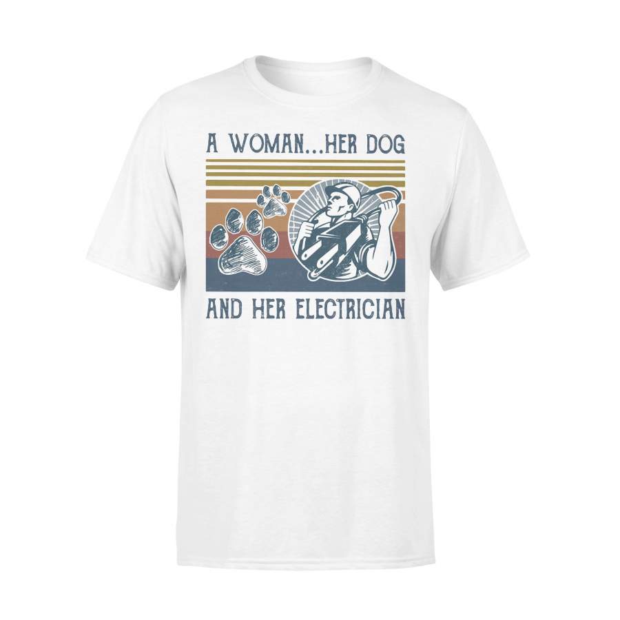 A Woman Her Dog And Her Electrician Vintage T-shirt