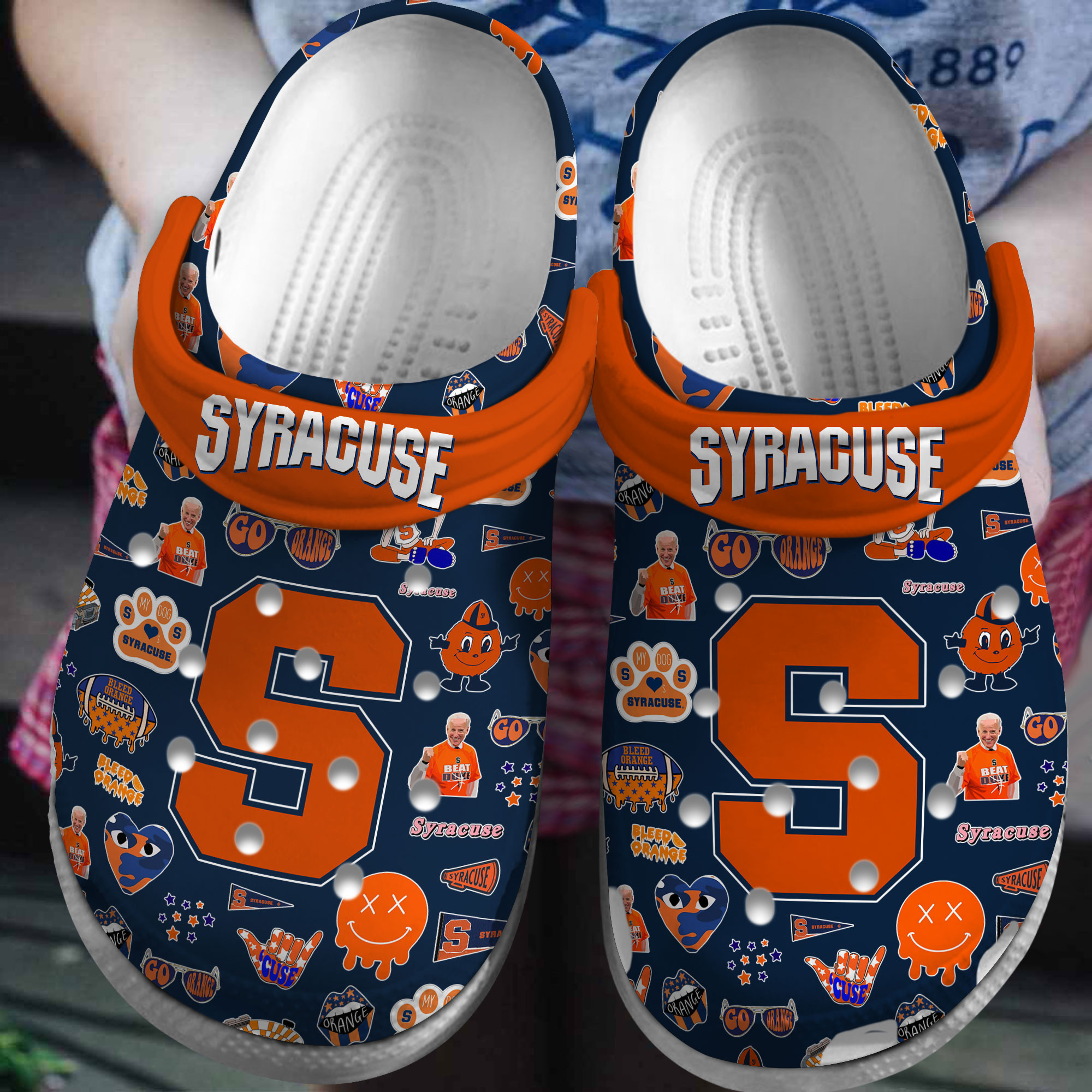 Syracuse Orange NCAA Sport Crocs Crocband Clogs Shoes Comfortable For Men Women and Kids 2