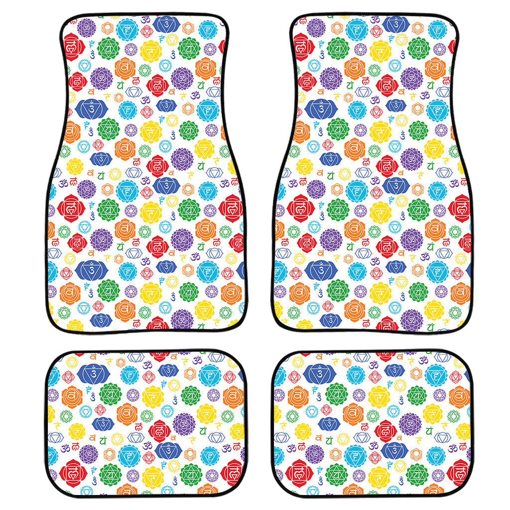 Seven Chakra Symbols Pattern Print Front And Back Car Floor Mats, Front Car Mat