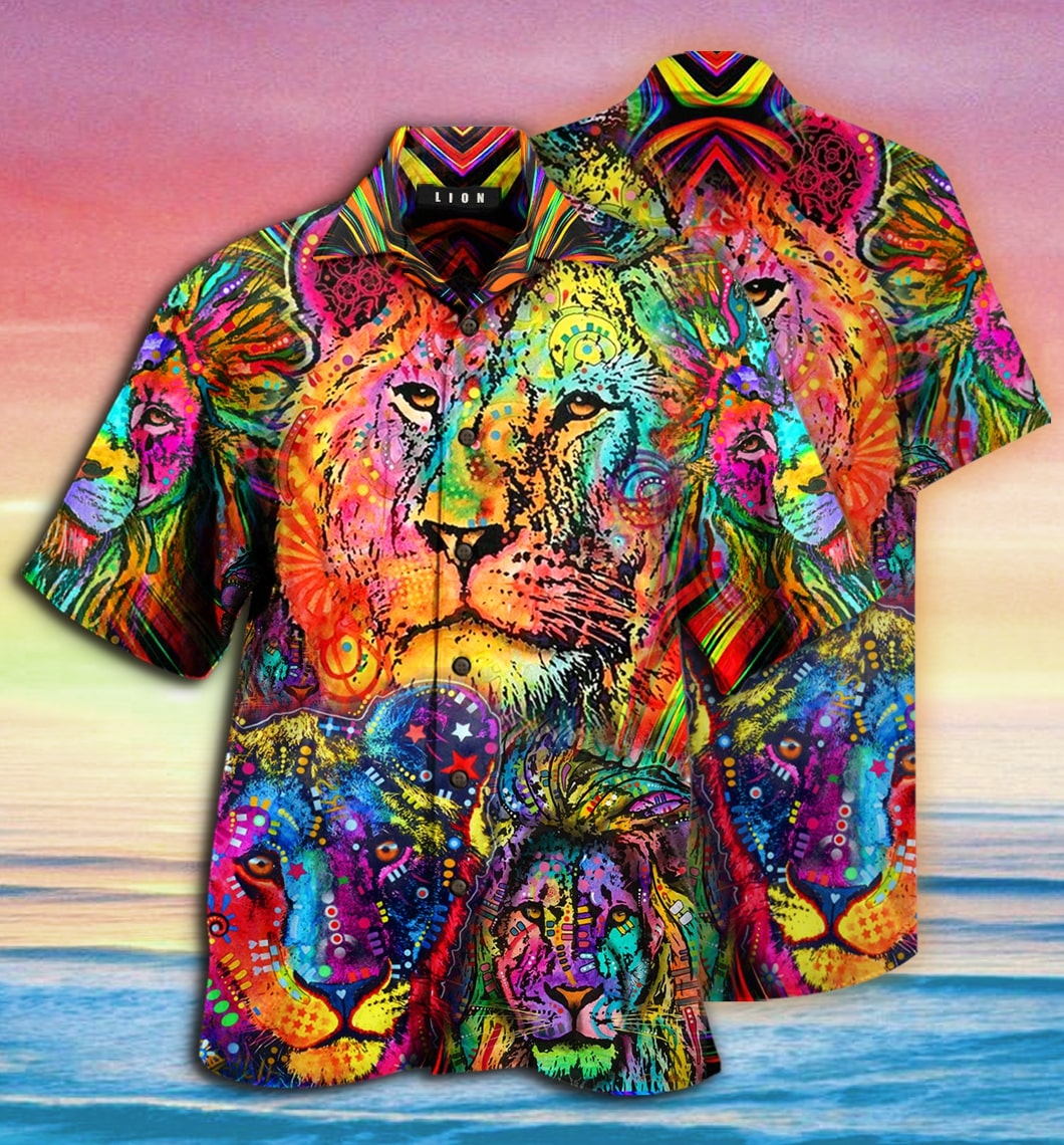 Colorful Lion King Hawaii Shirt Unisex Full Size Adult Ha33884