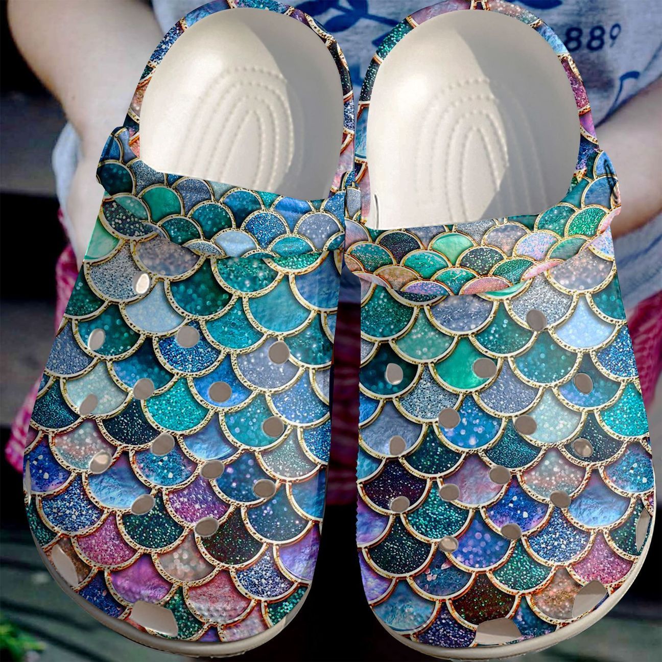 Mermaid Personalize Clog, Custom Name, Text, Fashion Style For Women, Men, Kid, Print 3D Shiny