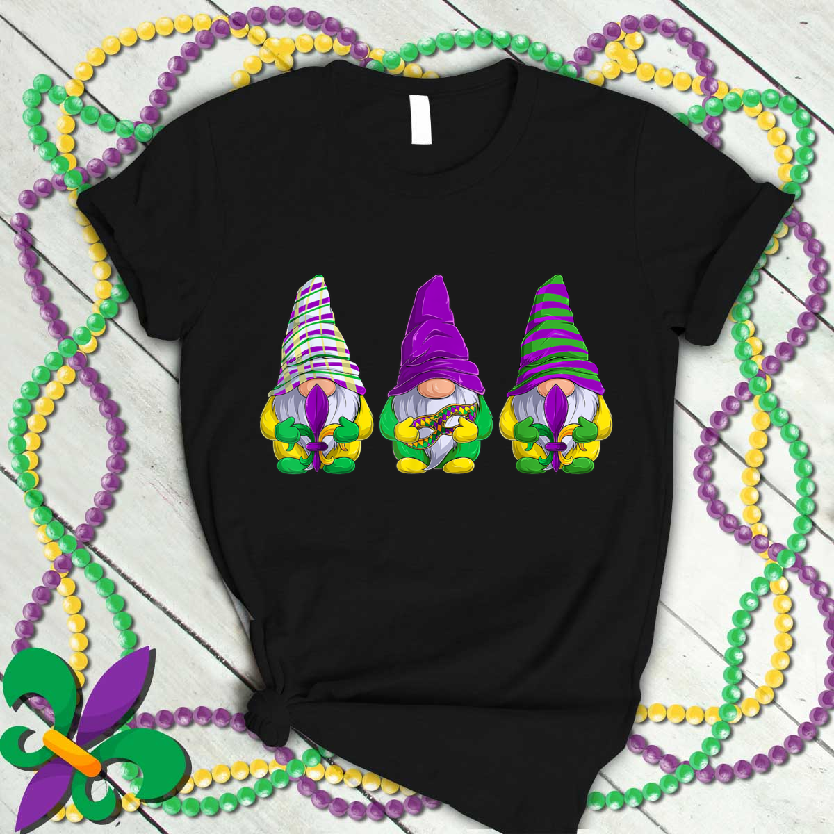 Mardi Gras Gnomes Fleur De Lys New Orleans Shirt, Boys Girls T Shirt T-Shirt