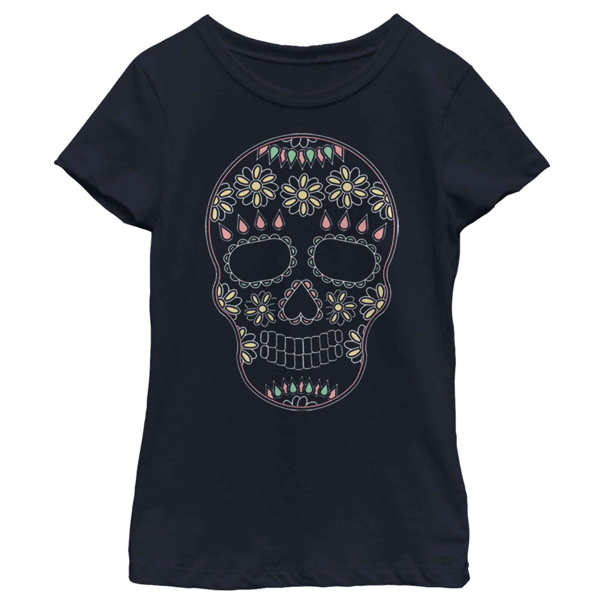 Lost Gods Girl’S Halloween Sugar Skull  T-Shirt