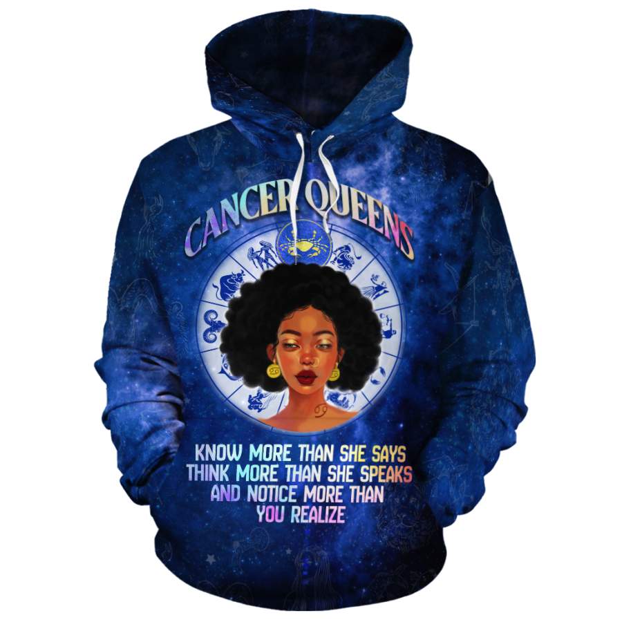 Cancer Queen Fleece All-Over Hoodie