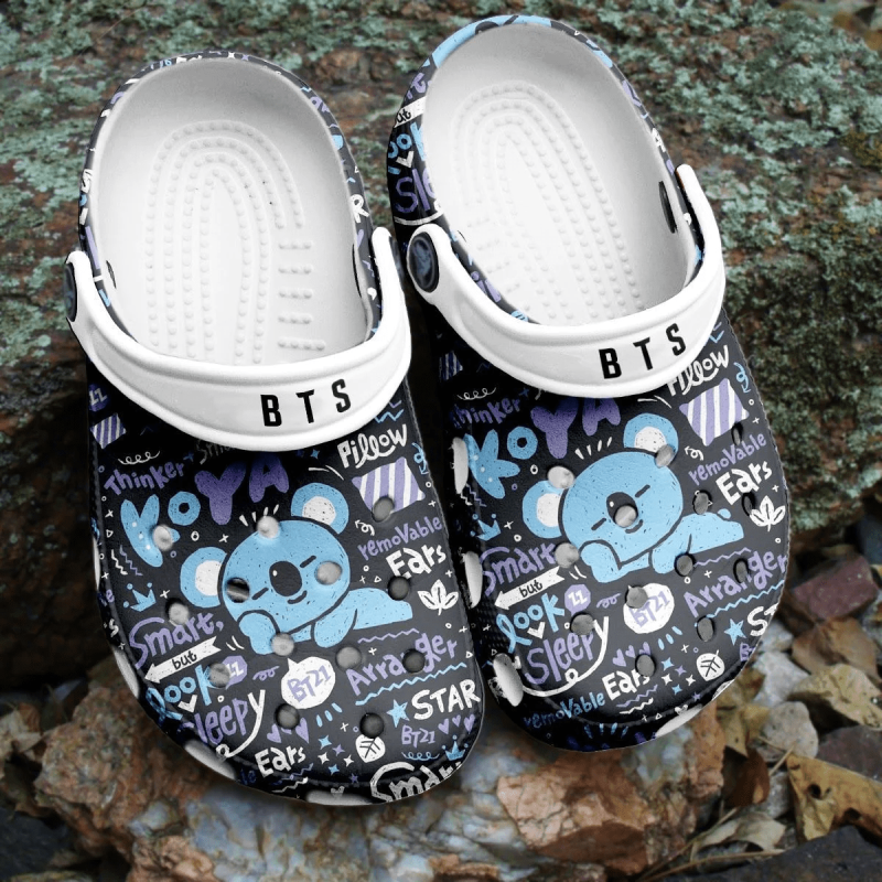 BTS Jungkook Pattern Crocband Shoes Clogs Comfortable Crocs For Men Women