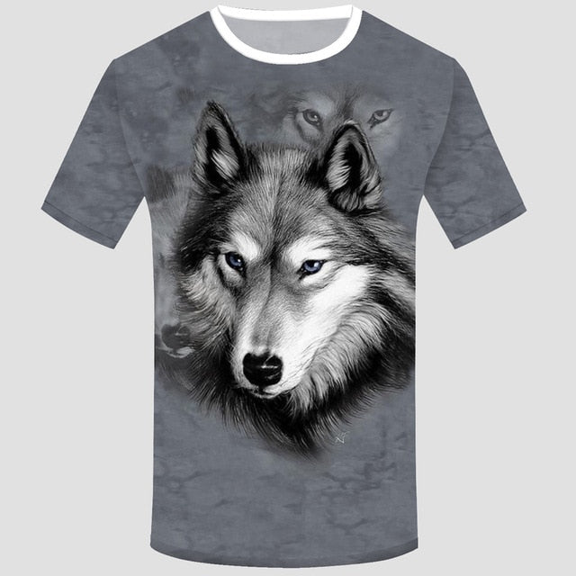 3D Wolf Short Sleeve Top