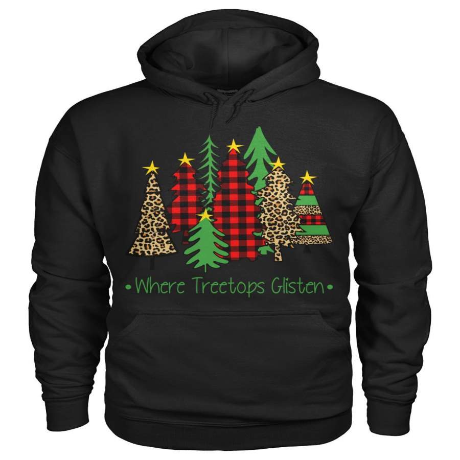 Where Treetops Glisten Christmas Plaid Hoodie