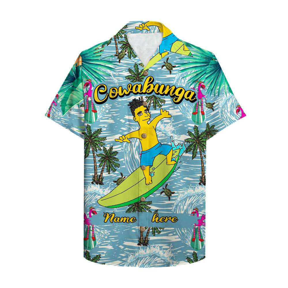 Surfing Cowabunga Personalized Hawaiian Shirt Ha49764