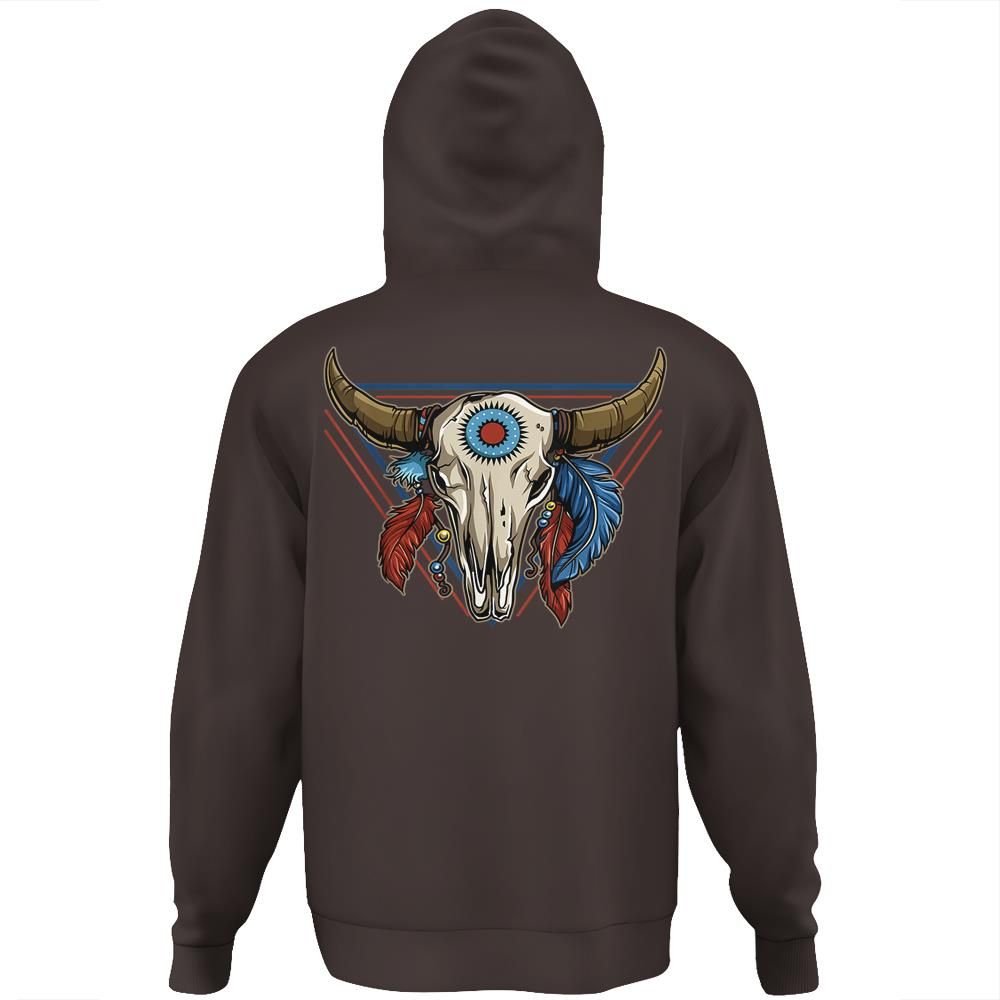 Classic Buffalo Skull Native American Tribe Totem T-shirt- Print on ...