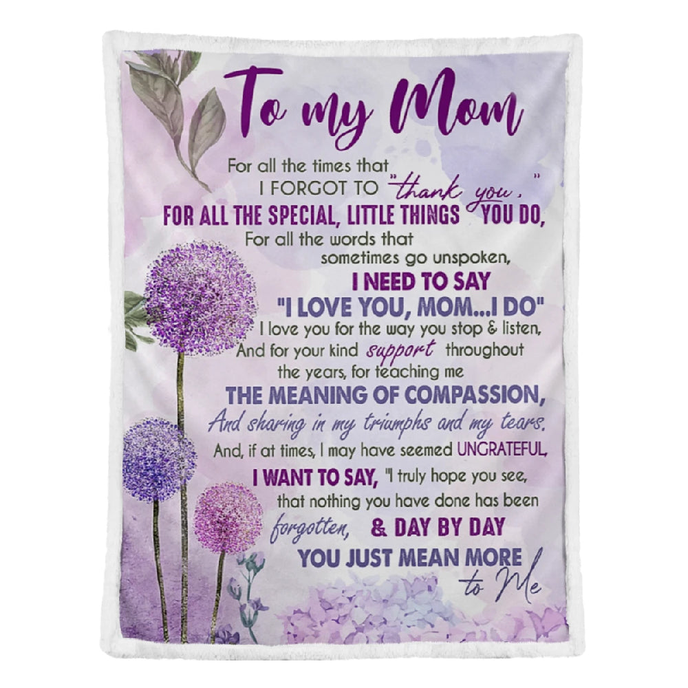 To My Mother Day By Day You Just Mean More Fleece Blanket Gift For Family,Birthday,Parents,Mother,Mom Gift Home Decor Bedding Couch Sofa Soft And Comfy