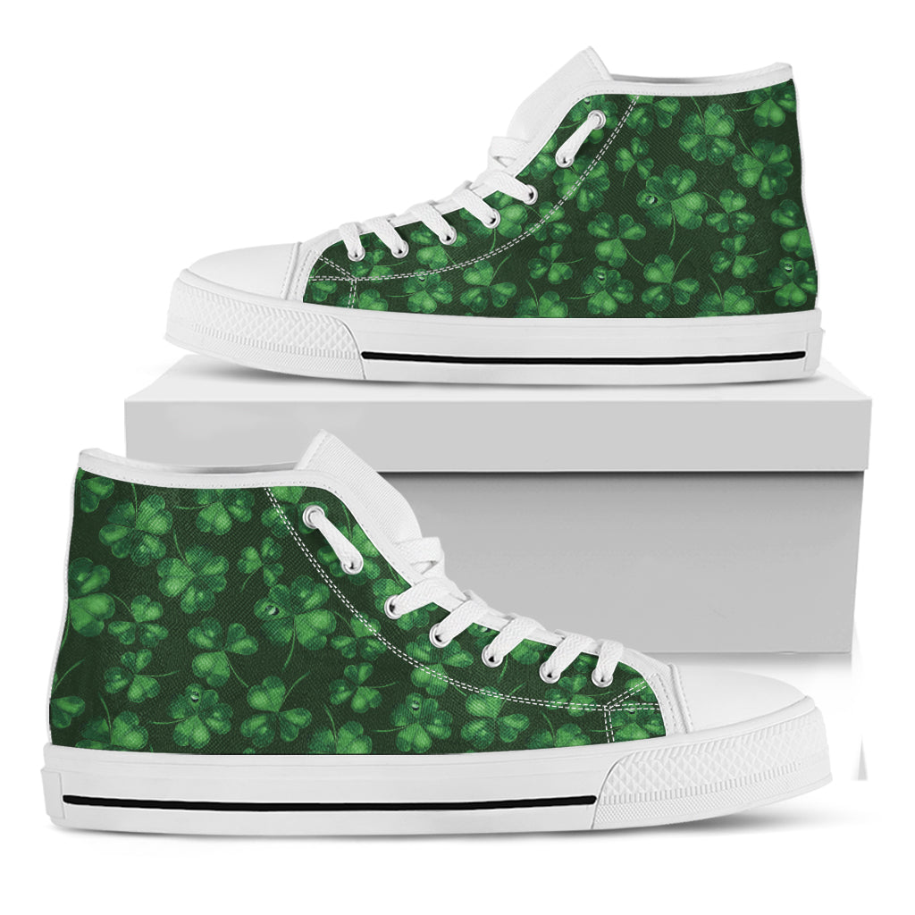 Watercolor Saint Patrick’S Day Print White High Top Shoes