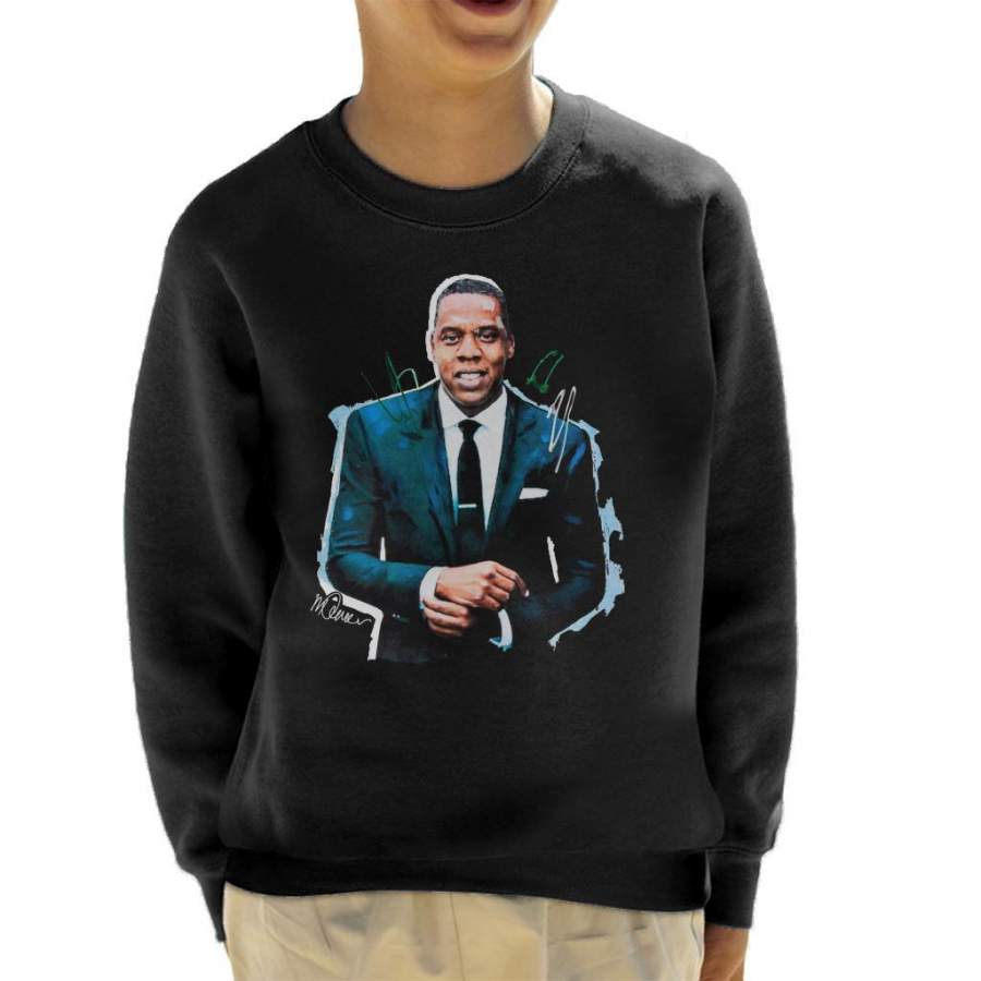 Sidney Maurer Original Portrait Of Jay Z Suit Kid’s Sweatshirt
