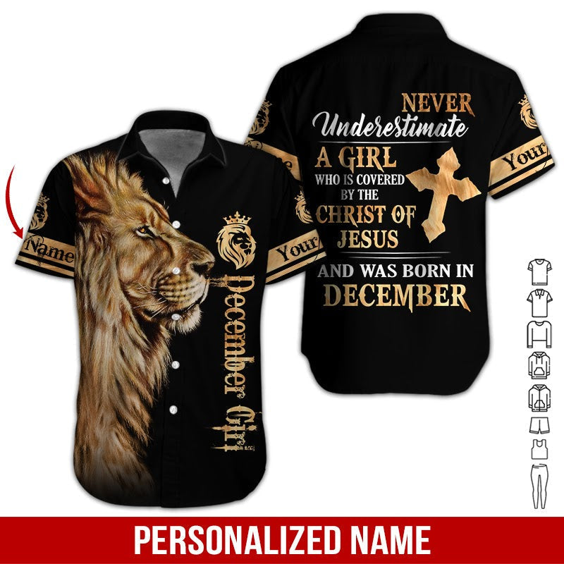 December Girl Custom Name Aloha Hawaii Shirts For Men Women Ha9368