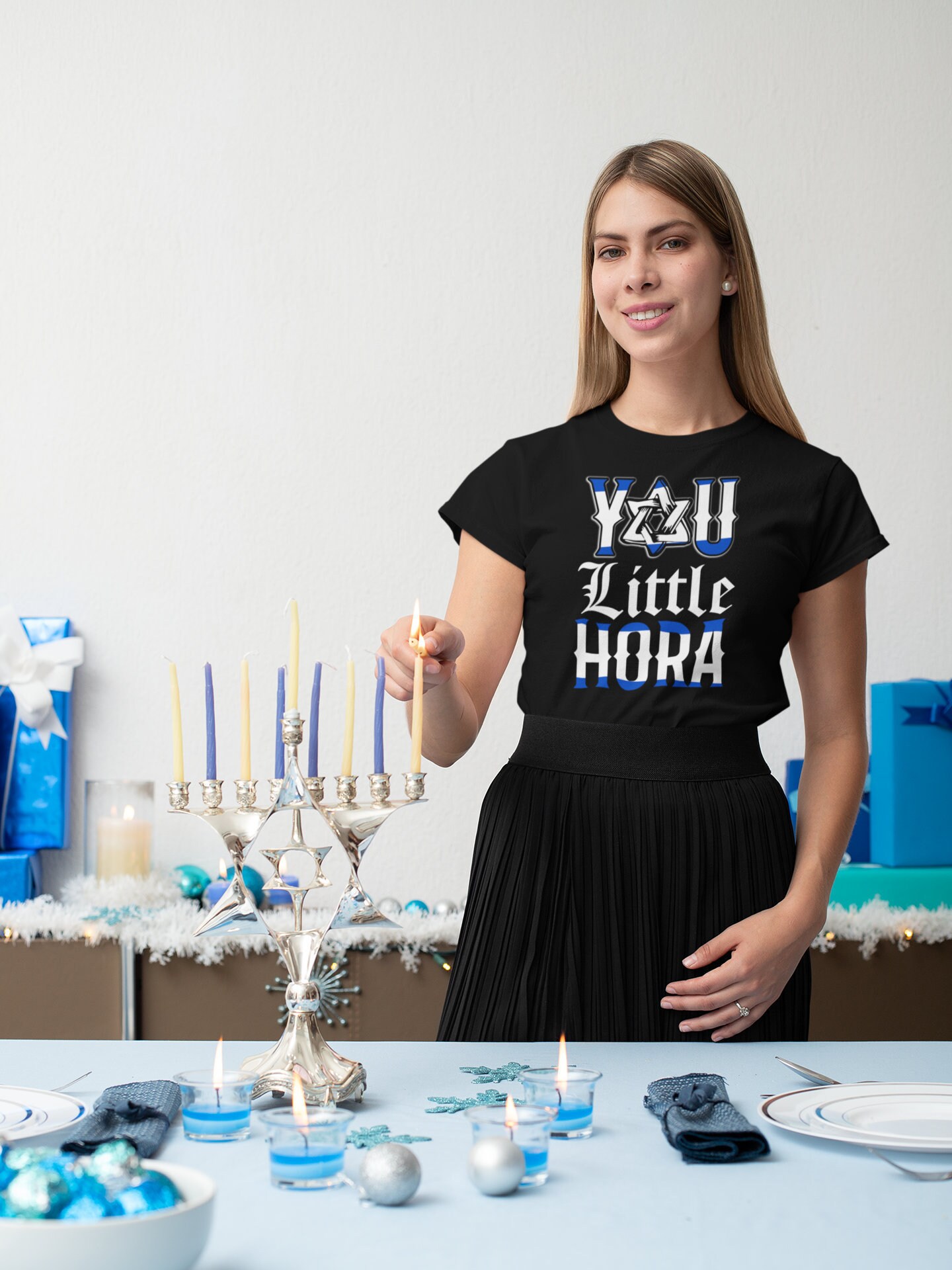 You Little Horah Shirt / Funny Hanukkah Tshirt / Sweatshirt / Long Sleeve Tee / Funny Jewish Gifts /Jewish David Star Symbol Holiday Dreidel